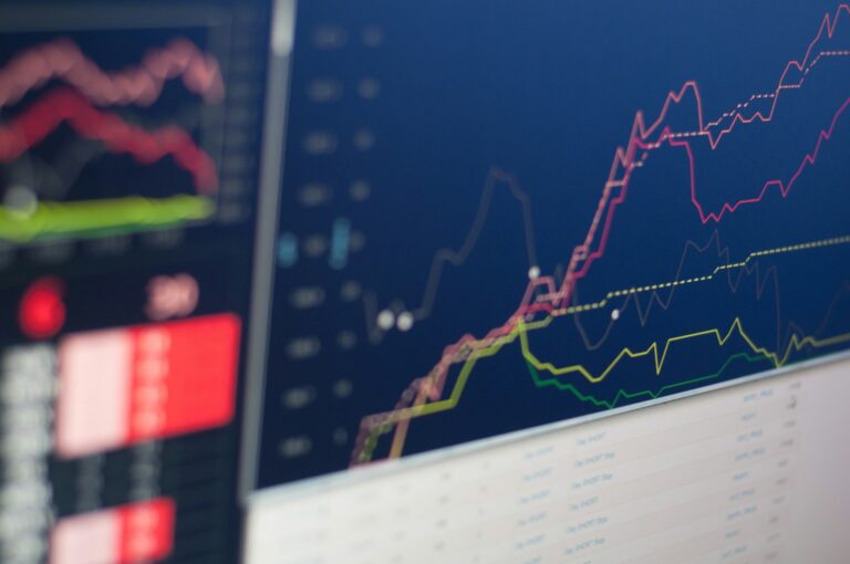 Layar monitor menampilkan grafik pasar saham melambangkan ETF emas syariah yang resmi diperdagangkan di bursa